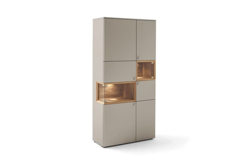 Vitrine - Lack Steingrau