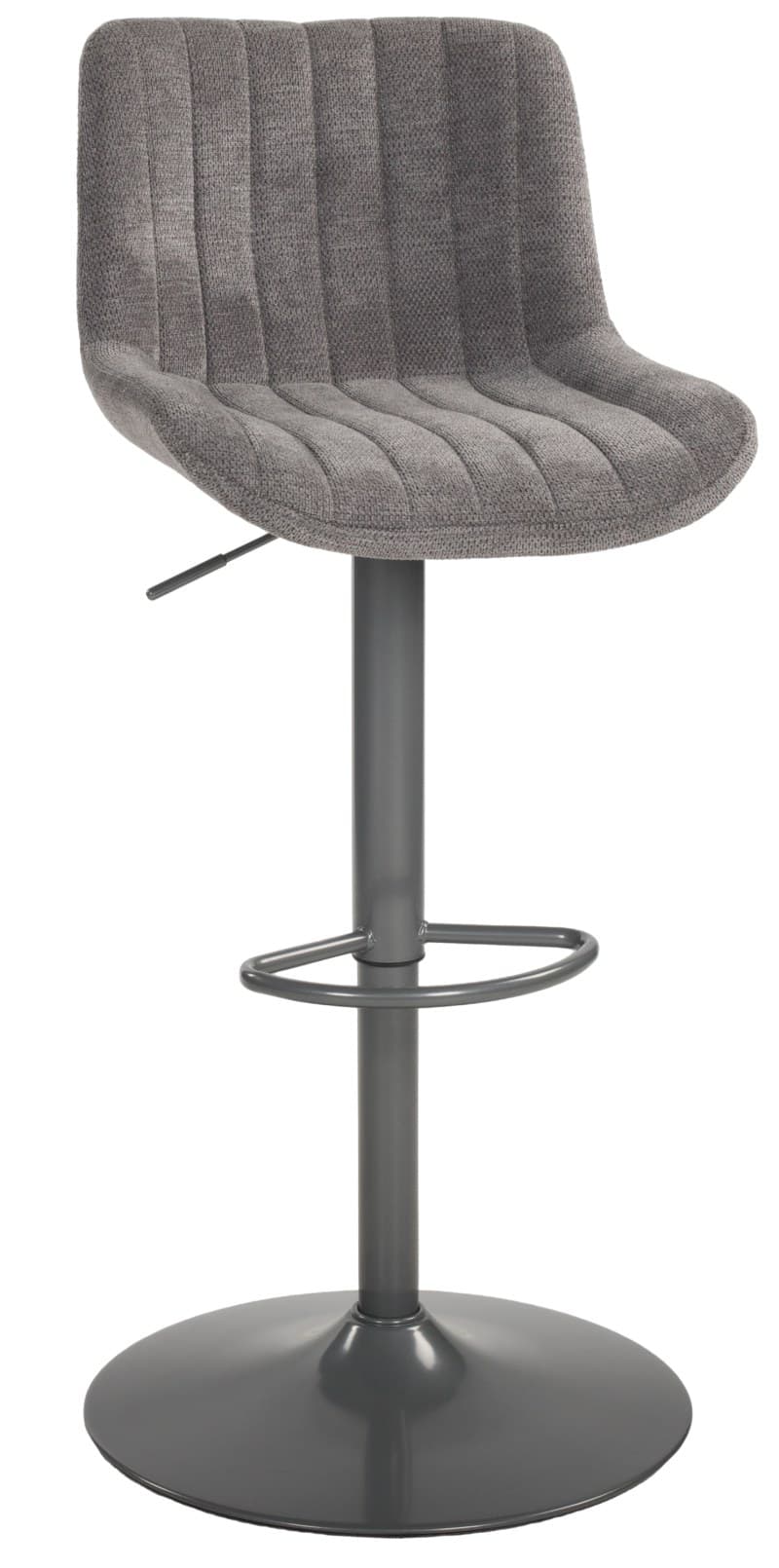 Barhocker - höhenverstellbar, Webstoff, Kieselgrau