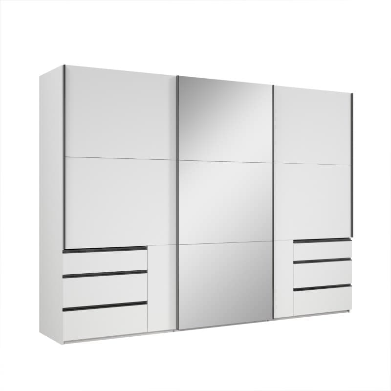 Schwebetürenschrank- B ca. 300 cm, Weiß
