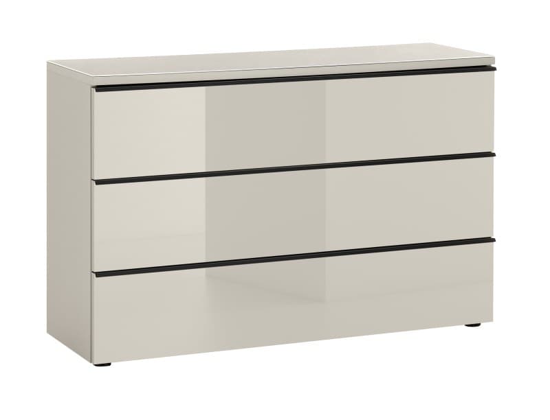 Kommode - mit 3 Schubkästen, Dekor Sand, Sandglas