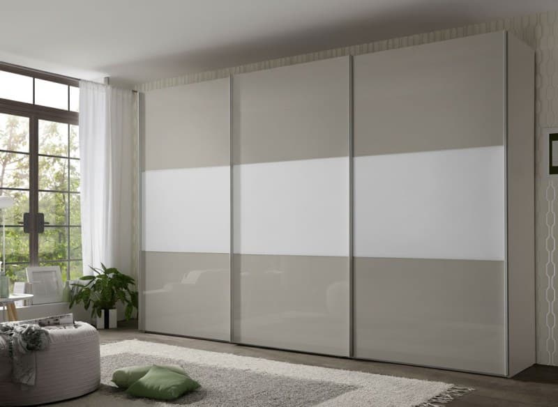 Schwebetürenschrank - mit Beleuchtung, B. ca. 280 cm, Sand