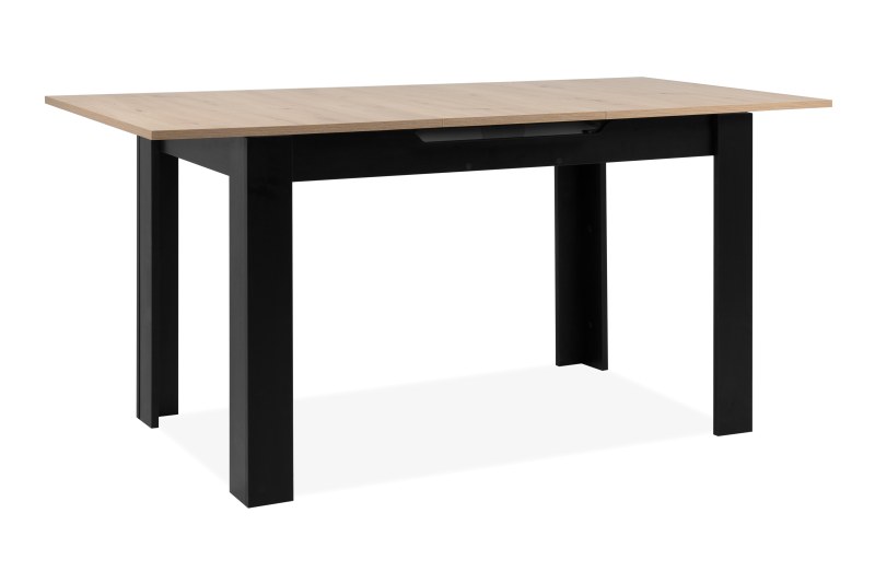 Esstisch - ausziehbar, LB ca. 125x80 cm, Artisan Eiche Nachbildung, Schwarz