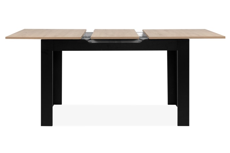 Esstisch - ausziehbar, LB ca. 125x80 cm, Artisan Eiche Nachbildung, Schwarz