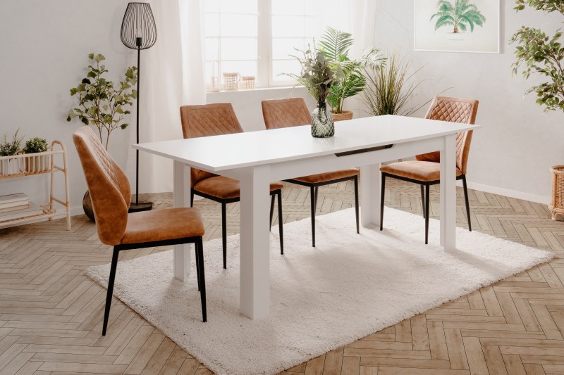 Esstisch - ausziehbar, LB ca. 160x80 cm, Weiß