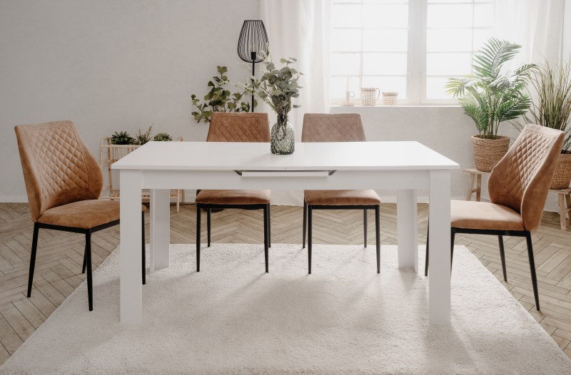 Esstisch - ausziehbar, LB ca. 160x80 cm, Weiß