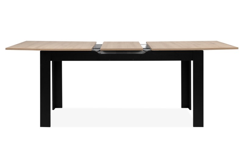 Esstisch - ausziehbar, LB ca. 160x80 cm, Artisan Eiche Nachbildung, Schwarz