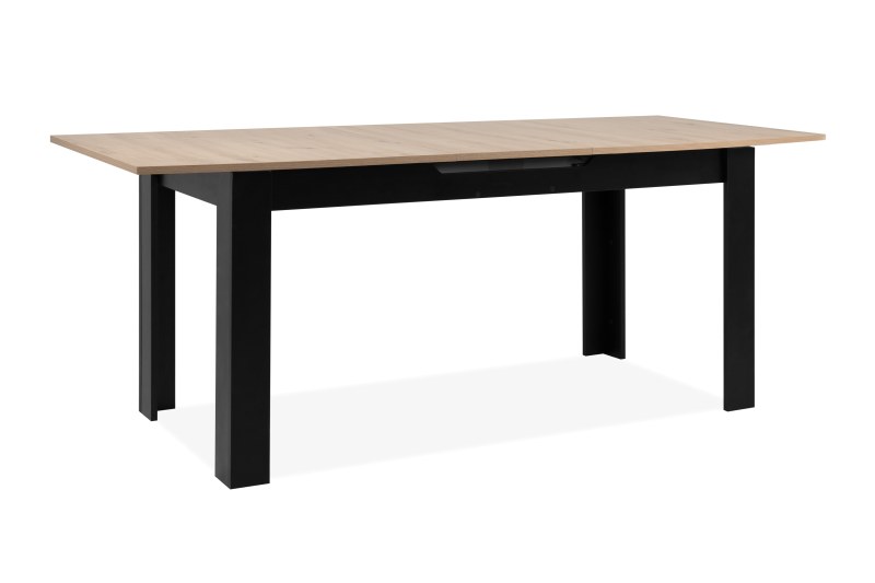 Esstisch - ausziehbar, LB ca. 160x80 cm, Artisan Eiche Nachbildung, Schwarz