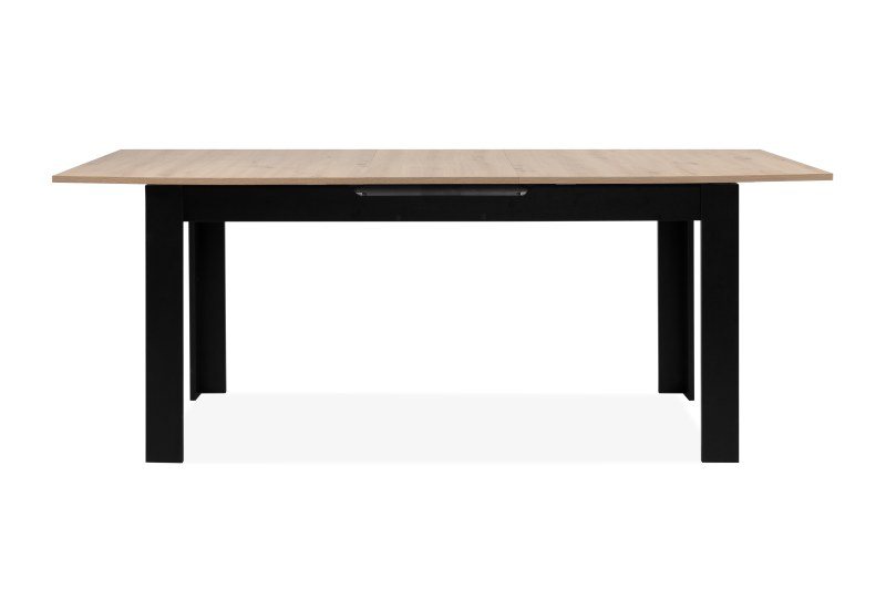 Esstisch - ausziehbar, LB ca. 160x80 cm, Artisan Eiche Nachbildung, Schwarz