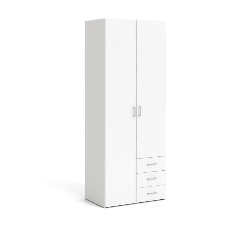 Drehtürenschrank- B ca. 78 cm, Weiß