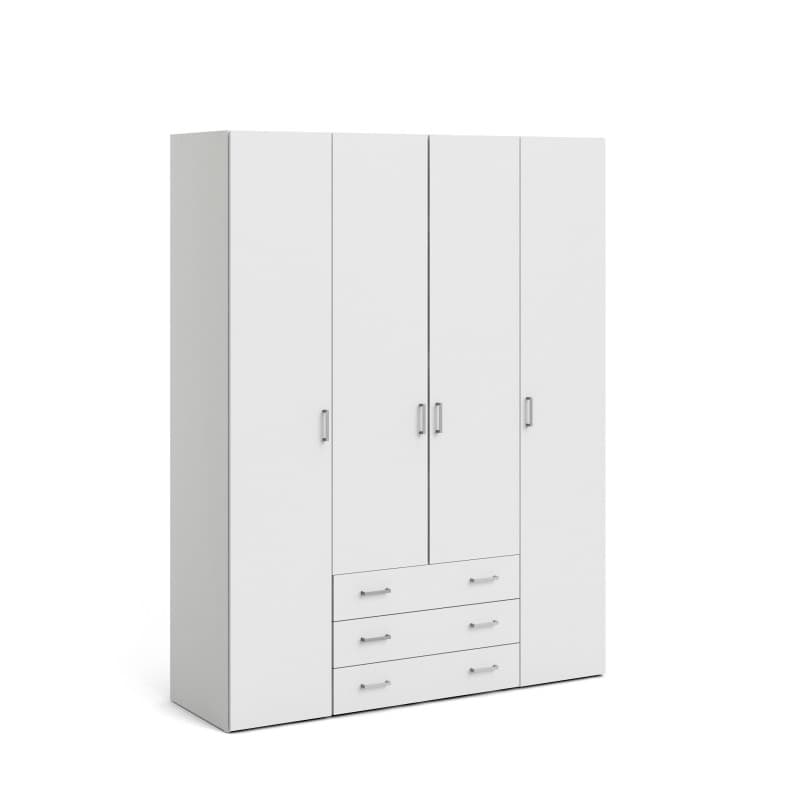 Drehtürenschrank- B ca. 154 cm, Weiß