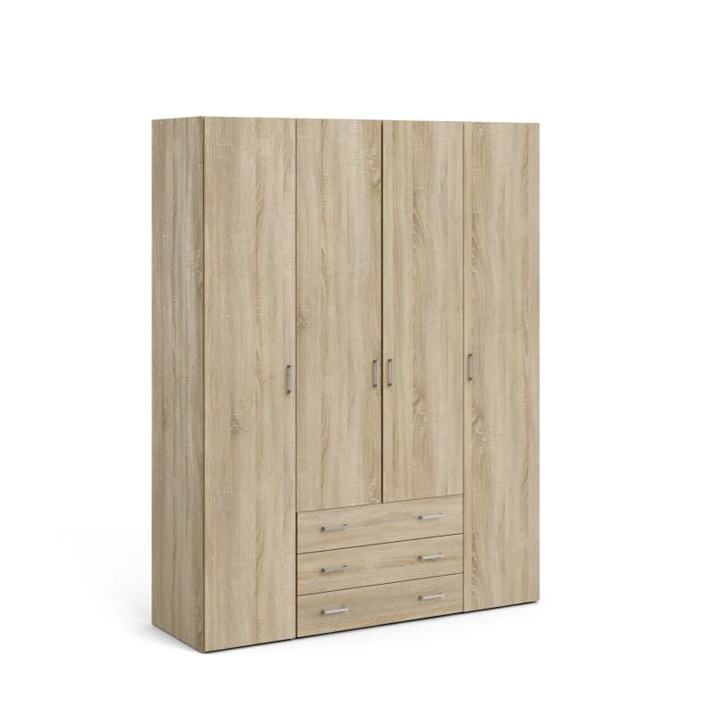 Drehtürenschrank- B ca. 154 cm, Eiche Dekor