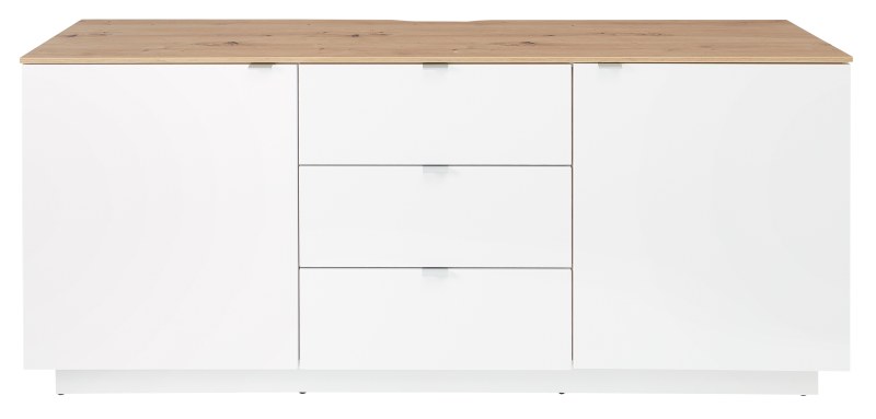 TV-Sideboard - Weiß, Eiche Dekor