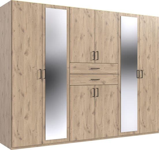 Drehtürenschrank- Eiche Dekor, Spiegel