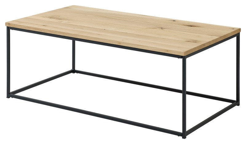Couchtisch - LB ca. 110x60 cm, Eiche massiv, Schwarz