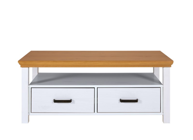 Couchtisch - LB ca. 120x60 cm, Weiß, Oak Colori
