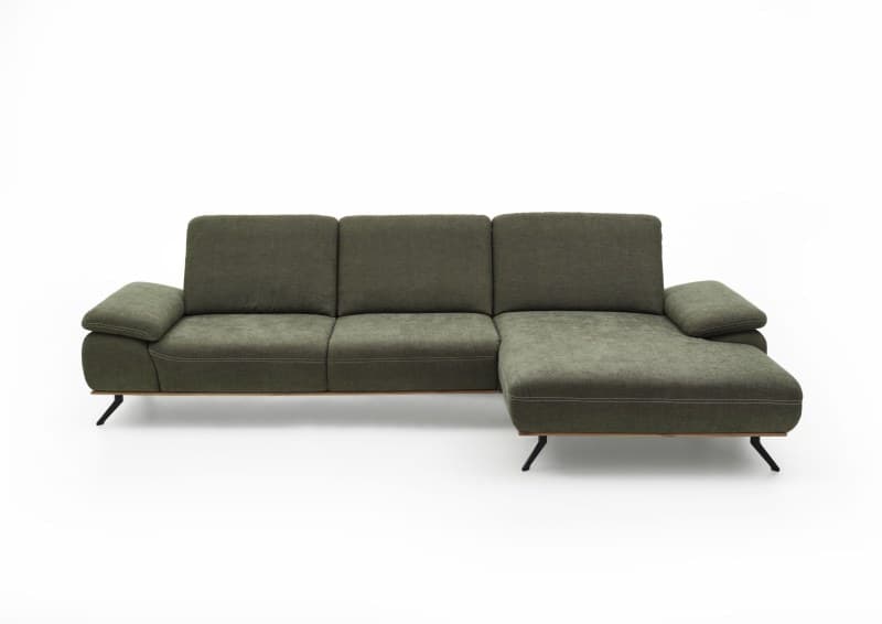 Sofa - 3-Sitzer mit Longchair rechts, Stoff, Moos