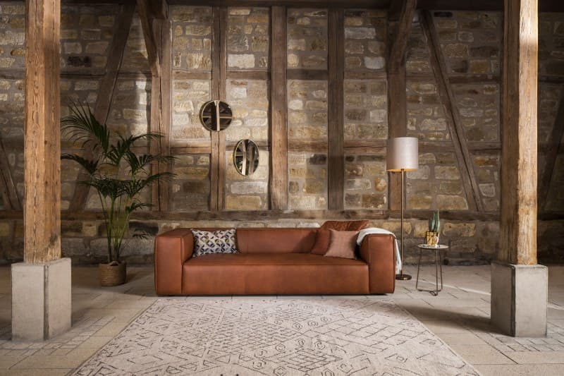Sofa - 3-Sitzer, Leder, Cognac