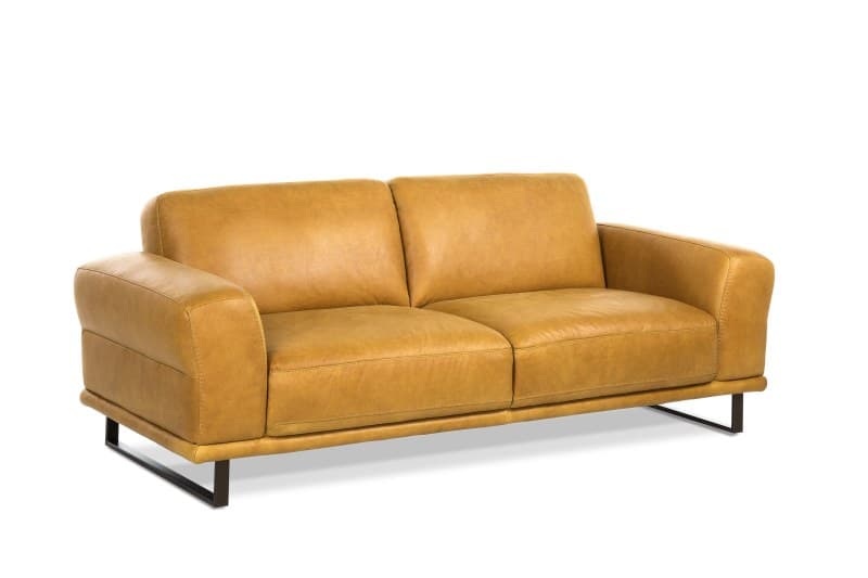 Sofa - 3-Sitzer, Leder, Kurkuma