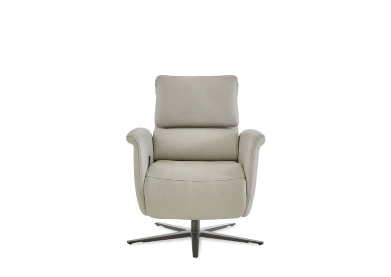 TV-Sessel - Relaxfunktion, Leder, Alufarben