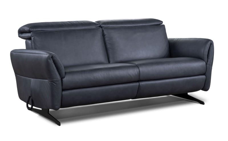 Sofa - 2-Sitzer, Relaxfunktion/Kopfteil verstellbar motorisch, Leder, Anthrazit