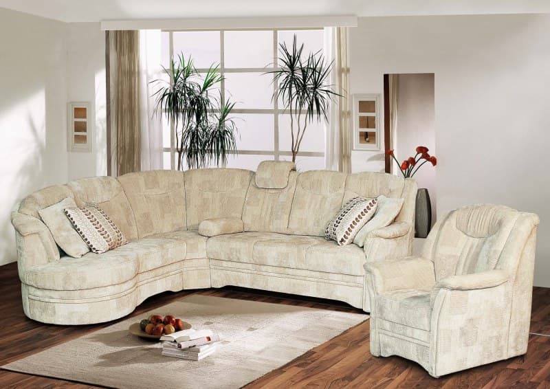 Ecksofa - Ecke links mit 2-Sitzer, Schlaffunktion mit Bettkasten, Stoff, Sand