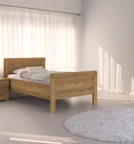 Stollenbett - Liegefläche ca. 100x200 cm, Asteiche Dekor