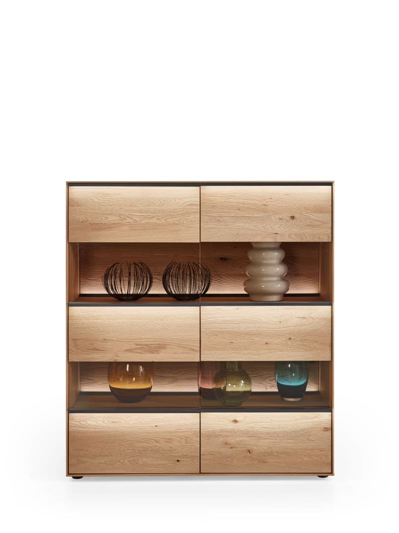 Highboard - Kerneiche Natur massiv