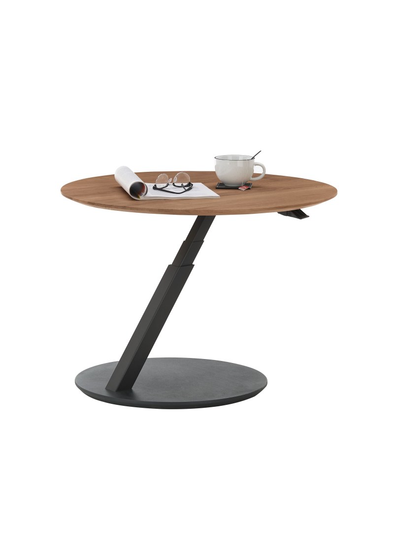 Couchtisch - höhenverstellbar D/H 80x44/60 cm, Kerneiche Umato