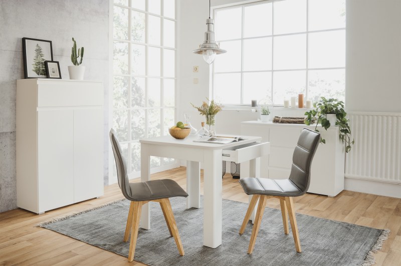 Esstisch - LB ca. 80x80 cm, Weiß
