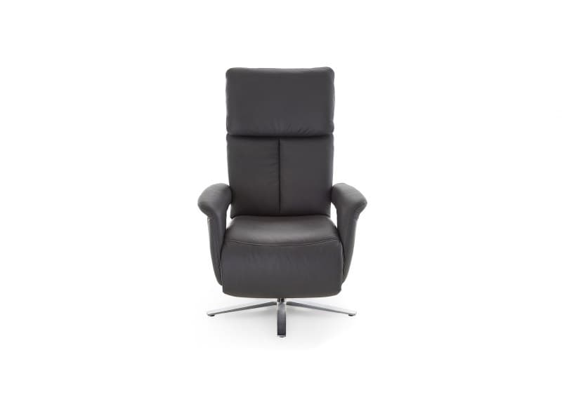 Sessel - Größe M, Relaxfunktion, Leder, Anthrazit