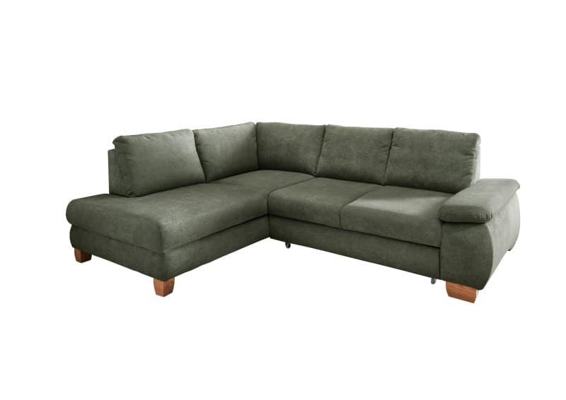 Ecksofa - Ecke links und 2-Sitzer, Stoff, Dunkelgrün
