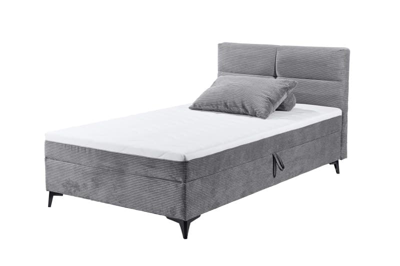 Boxbett - Liegefläche ca. 120x200 cm, Stoff, Grau