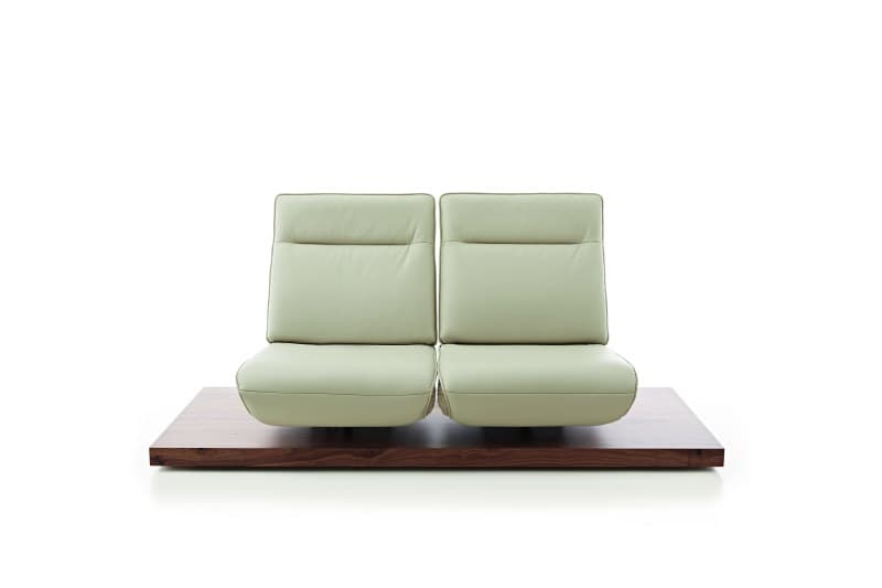Sofa - 2-Sitzer, Relaxfunktion motorisch, Leder/Stoff Perlmutt