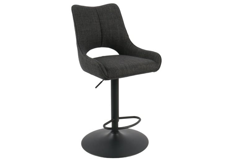 Barhocker - drehbar, höhenverstellbar, Microfaser, Anthrazit