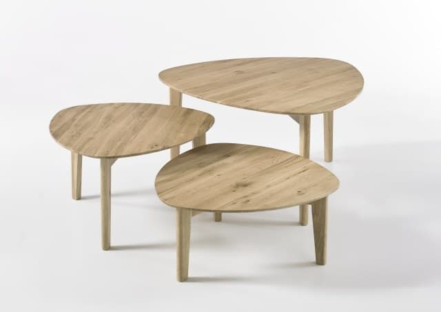 Couchtisch - 3-er Set, Asteiche massiv