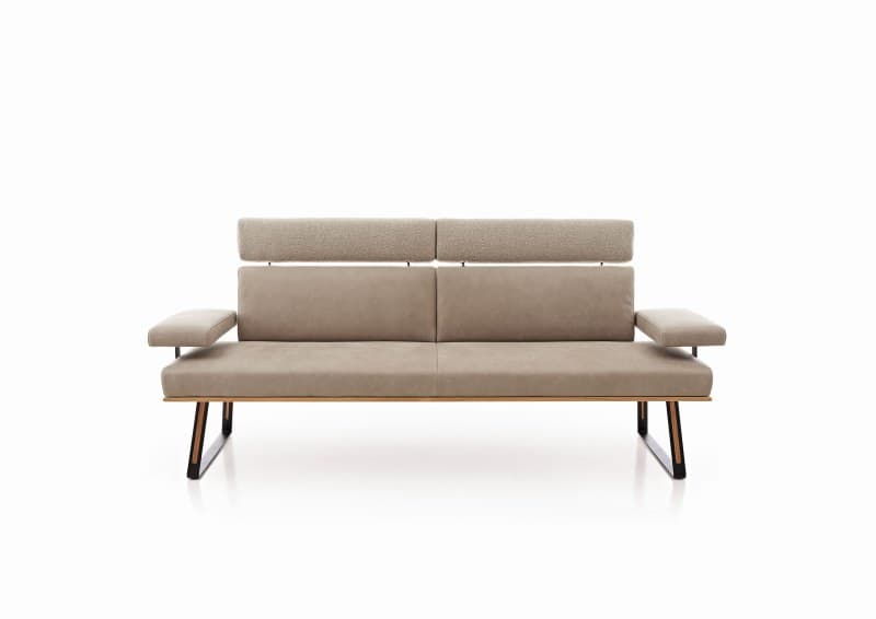 Polsterbank - Breite ca. 235 cm, Leder/Stoff, Jade