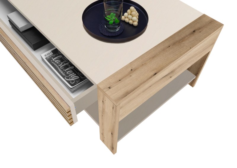 Couchtisch - LB ca. 108x60 cm, Evoke Eiche Nachbildung, Kaschmir