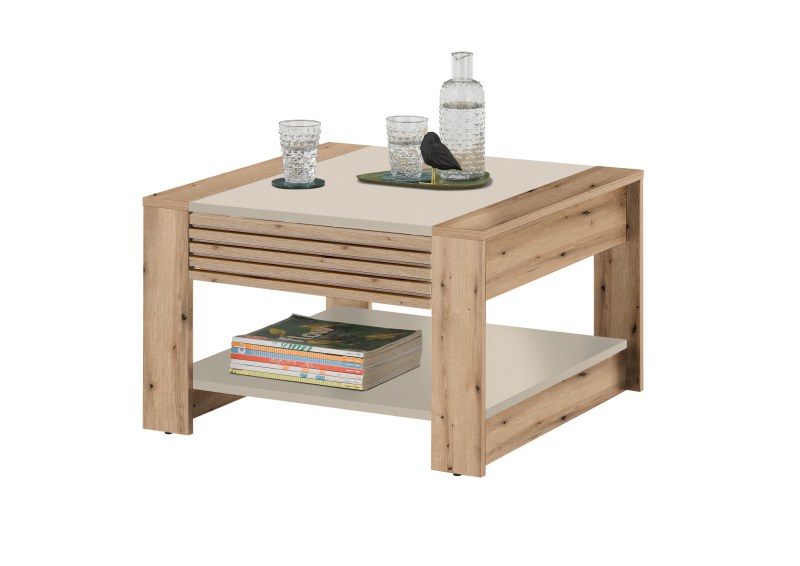 Couchtisch - LB ca. 70x70 cm, Evoke Eiche Nachbildung, Kaschmir