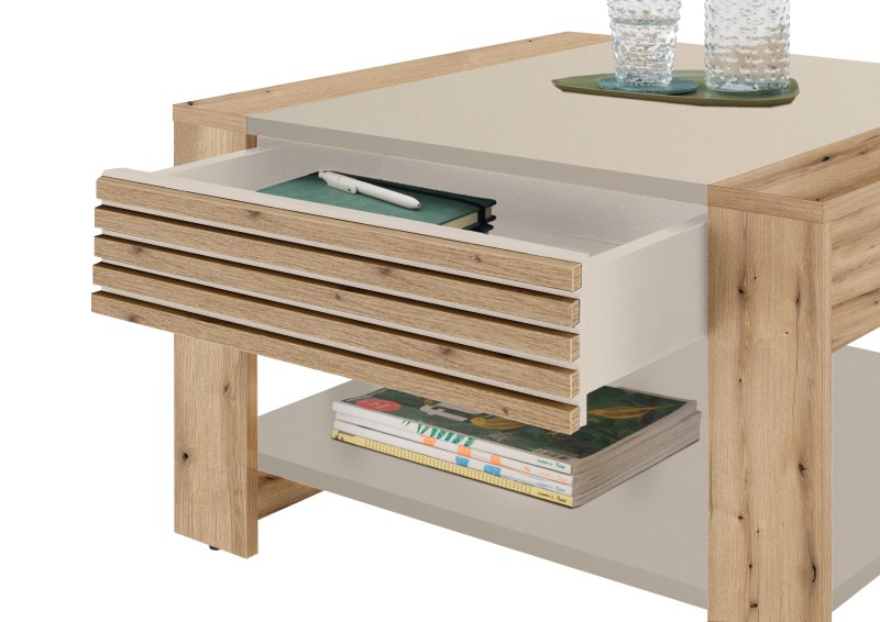Couchtisch - LB ca. 70x70 cm, Evoke Eiche Nachbildung, Kaschmir