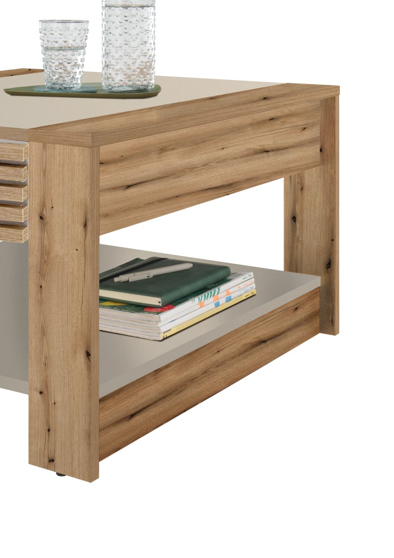 Couchtisch - LB ca. 70x70 cm, Evoke Eiche Nachbildung, Kaschmir