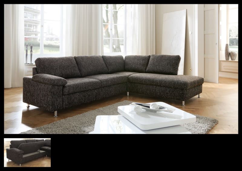 Sofa - 2,5 Sitzer mit Ecke rechts, Stoff, Mocca