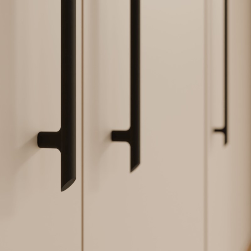 Drehtürenschrank FATHIE- B ca. 206 cm, Sand, Eiche Dekor