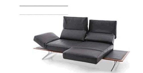 Sofa - 2,5-Sitzer, Rückenlehne/Armlehne verstellbar, Drehsitz, Leder, Lava
