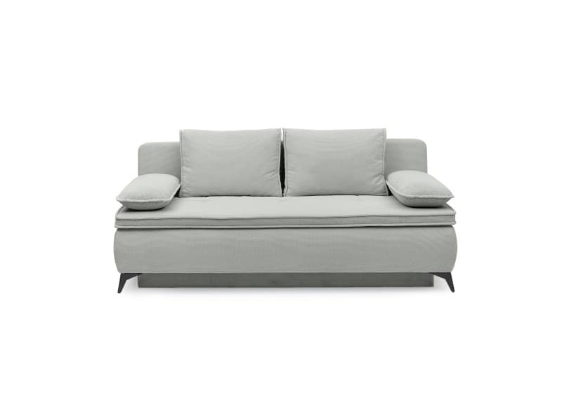 Funktionssofa - JUNNIS - Schlaffunktion mit Bettkasten, Stoff, Hellbeige