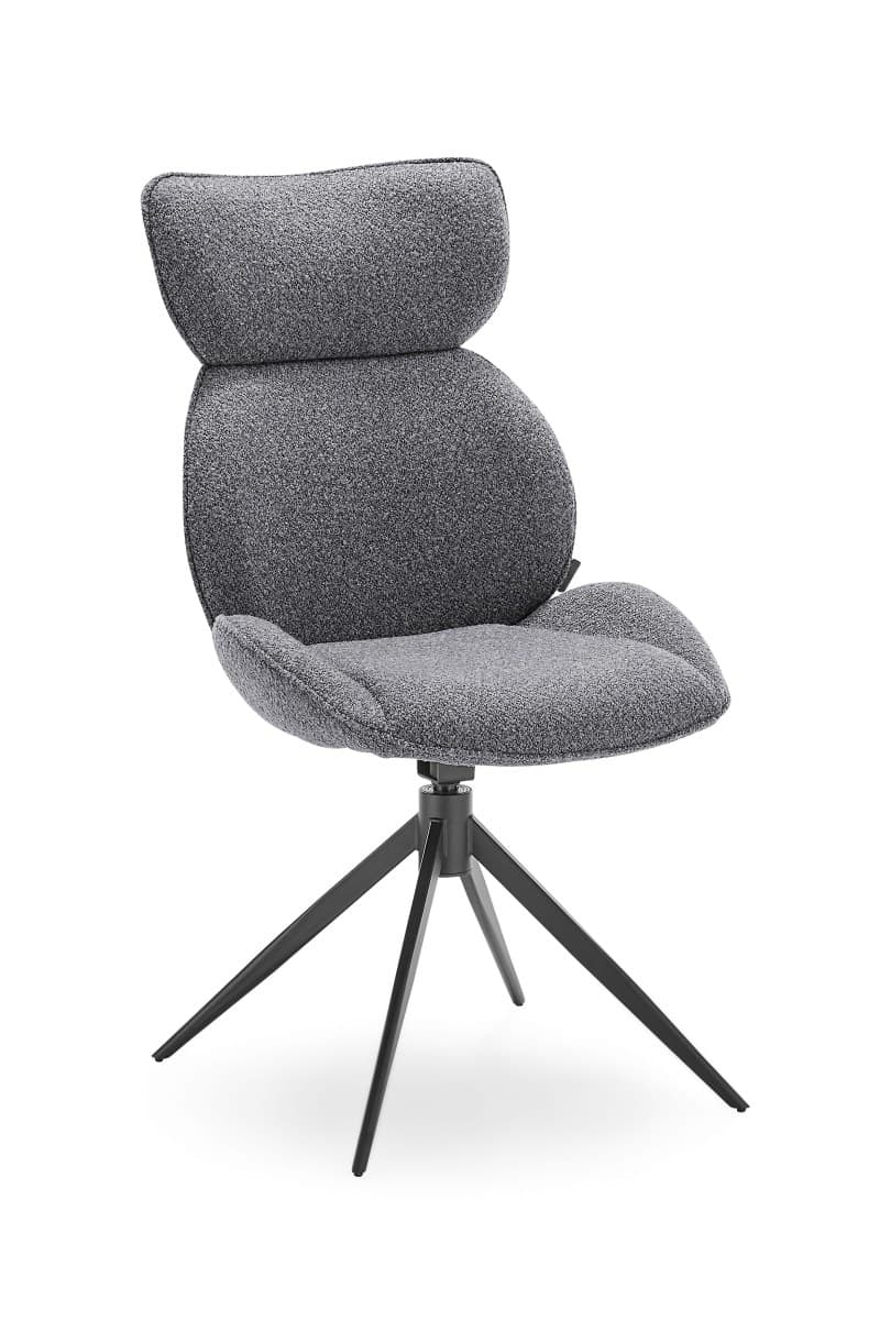 Stuhl MIRNA - drehbar, Stoff, Grau