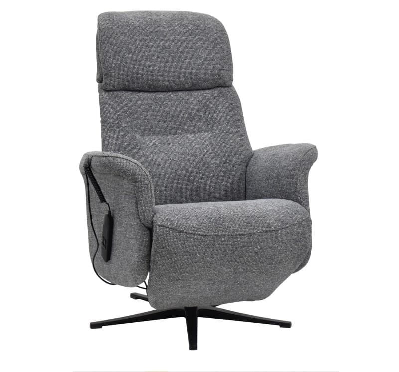 TV-Sessel MARLON - drehbar, Relaxfunktion, Kopfteilverstellung, Stoff, Graublau