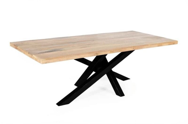 Esstisch - LB ca. 200x100 cm, Mango massiv, Schwarz
