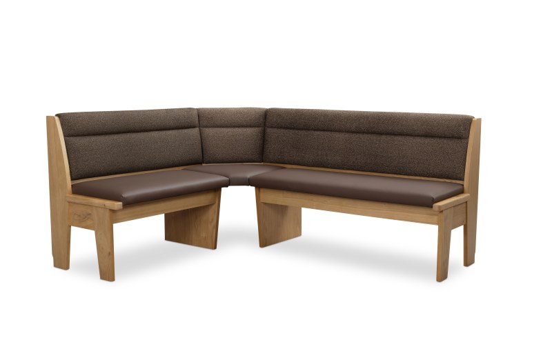 Eckbank - mit Truhe, BT  ca. 185 x 145 cm, Wildeiche furniert, Polyester Braun