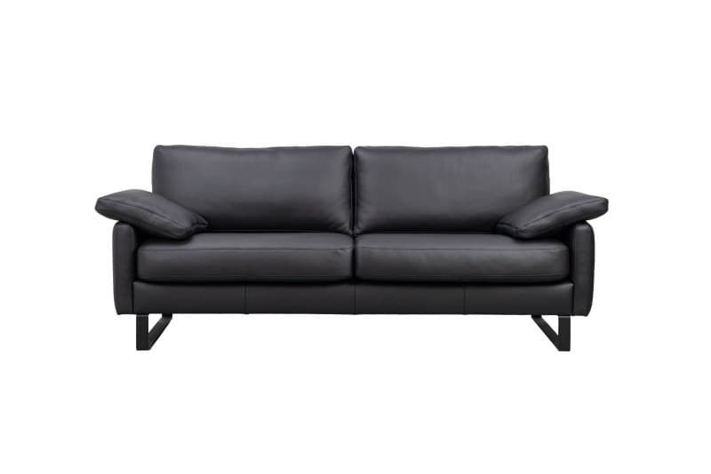 Sofa Smilla - 3-Sitzer, Leder, Schwarz