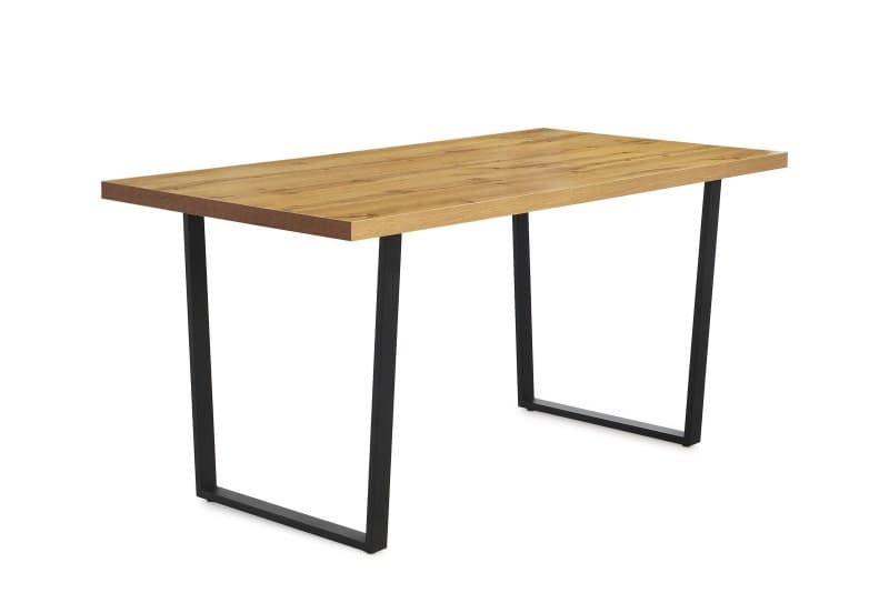 Esstisch - LB ca. 160x80 cm, Wildeiche Nachbildung, Schwarz